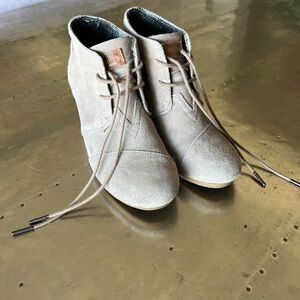 TOMS Suede Desert Wedge Boots